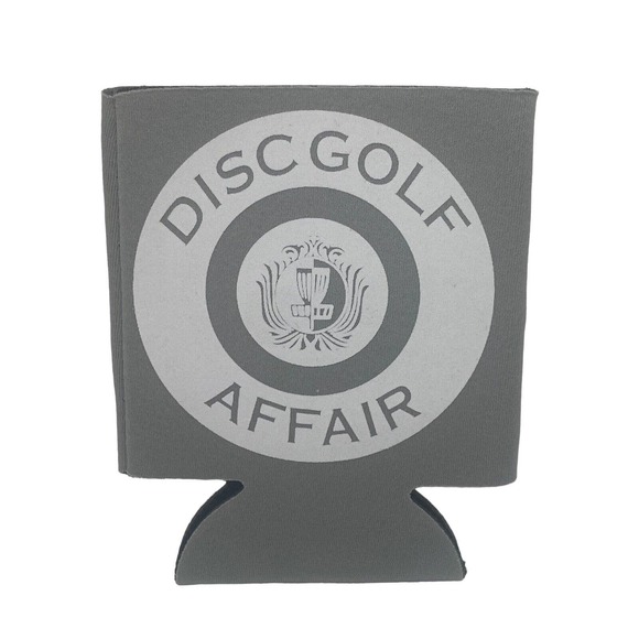 Disc Golf Koozie Cooler Custom Made Double Sided Vinyl Logo HYZER DG Affair Grey - Picture 2 of 4